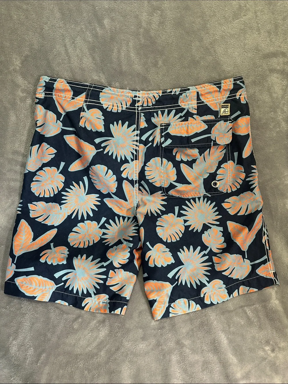 Navy Tropical Floral Swim Shorts - Men SW001